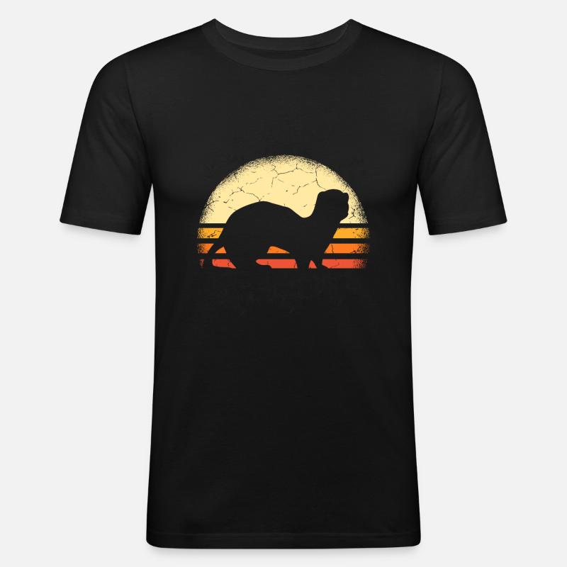 Frettchen Marder - Männer Slim Fit T-Shirt - Schwarz