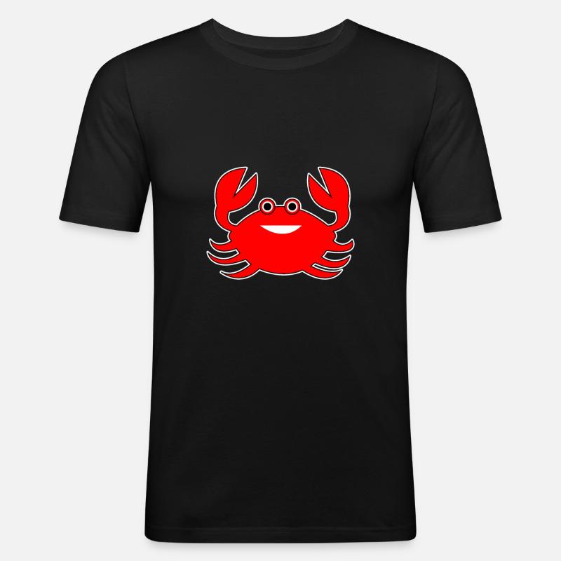 Krabbe Ozean - Männer Slim Fit T-Shirt - Schwarz