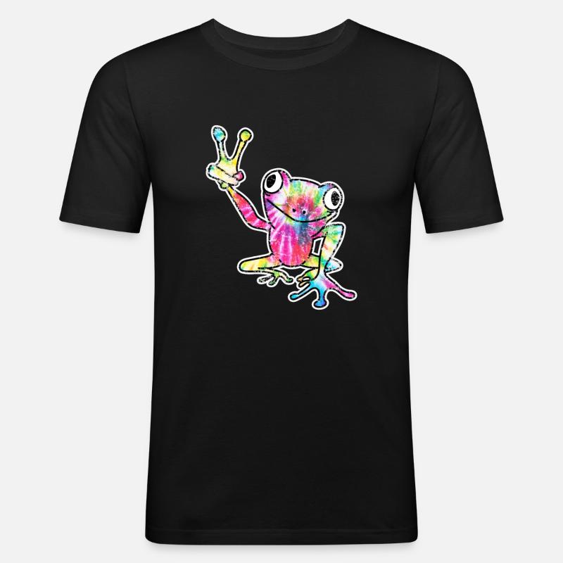 Frosch Laubfrosch - Männer Slim Fit T-Shirt - Schwarz