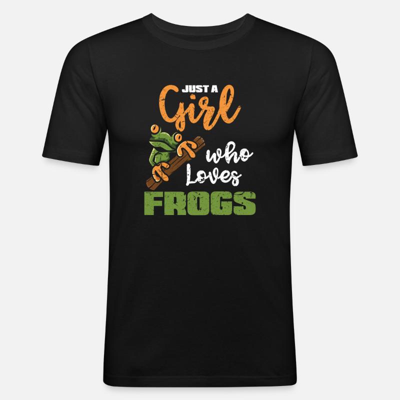 Frosch Mädchen - Männer Slim Fit T-Shirt - Schwarz