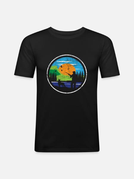 Hunting dog hunting - Men's Slim Fit T-Shirt - black