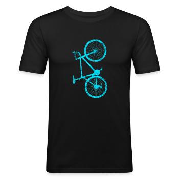 Fahrrad Sport - Männer Slim Fit T-Shirt - Schwarz - Vorne - Nik (191cm)