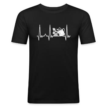 Garten Herzschlag - Männer Slim Fit T-Shirt - Schwarz - Vorne - Nik (191cm)