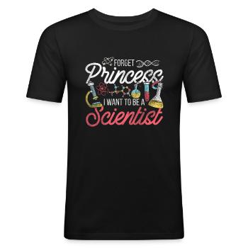 Wissenschaft Prinzessin - Männer Slim Fit T-Shirt - Schwarz - Vorne - Nik (191cm)