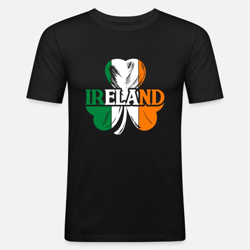 irland Flagge Geschenkidee - Männer Slim Fit T-Shirt - Schwarz