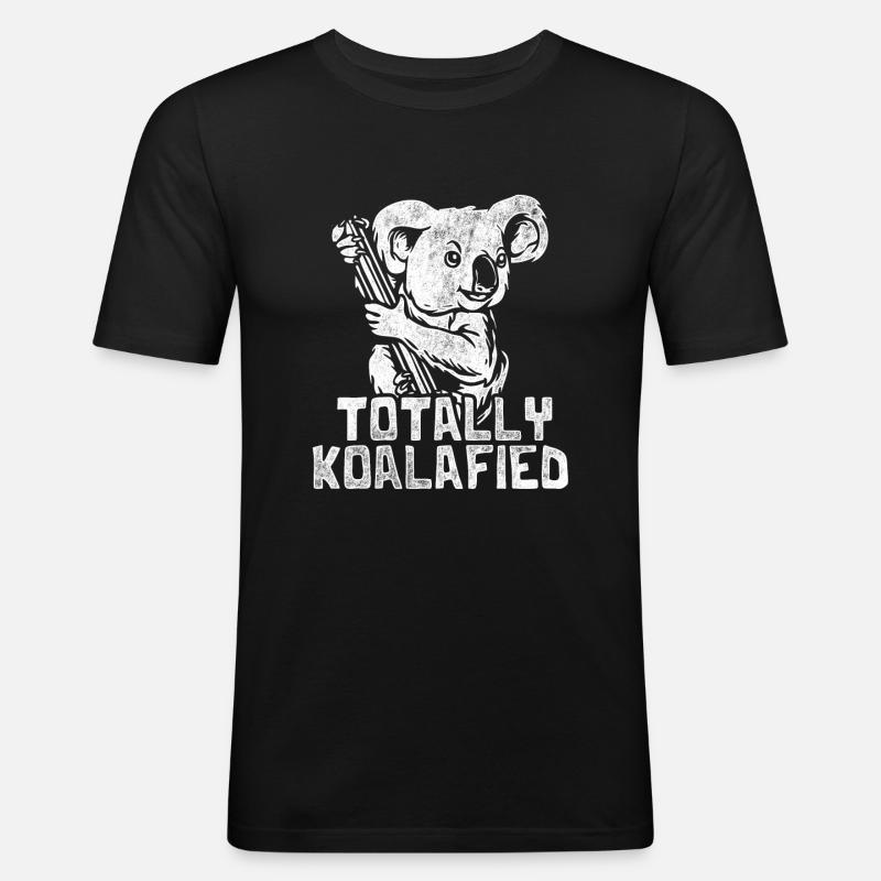 Koala Eukalyptus Geschenk - Männer Slim Fit T-Shirt - Schwarz