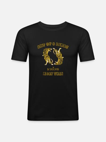 Muay Thai tiger - Men's Slim Fit T-Shirt - black