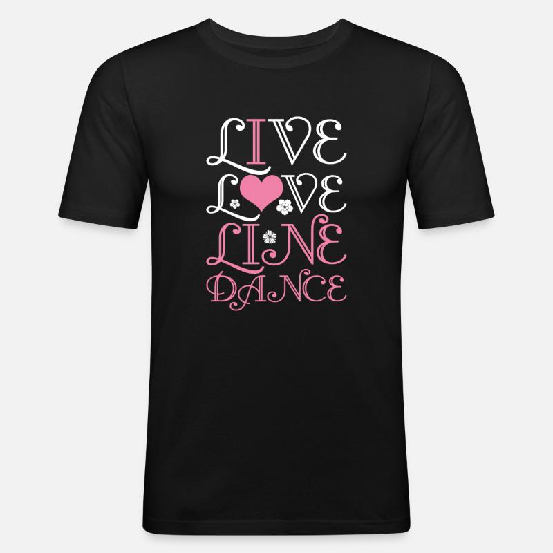Linedance - Männer Slim Fit T-Shirt - Schwarz