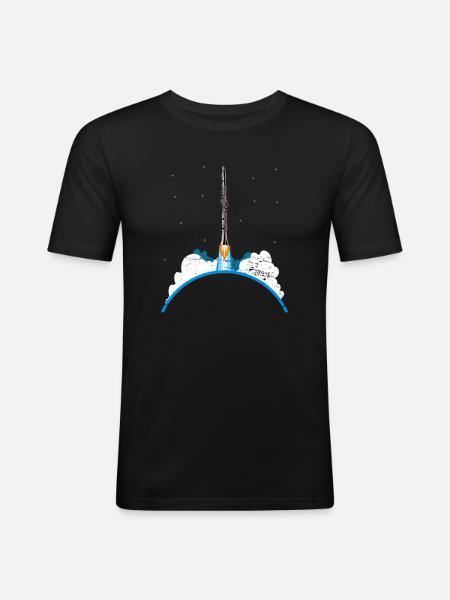 Fusée clarinette - T-shirt près du corps Homme - noir
