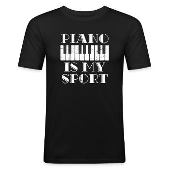 Piano - T-shirt près du corps Homme - noir - Devant - Nik (191cm)