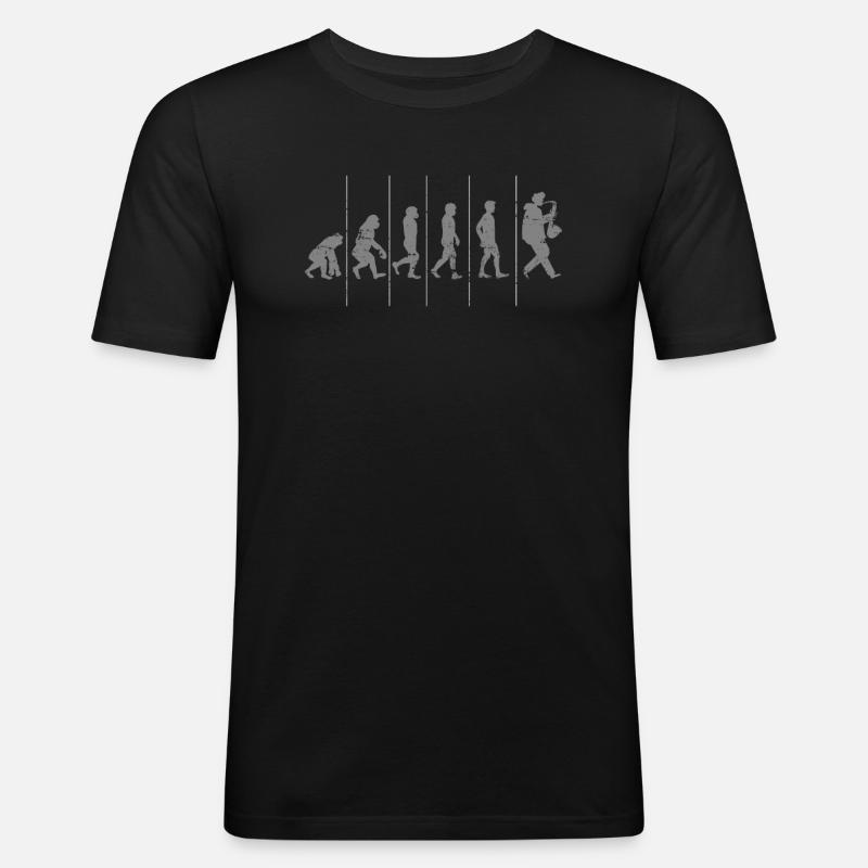 Evolution du saxophone - T-shirt près du corps Homme - noir
