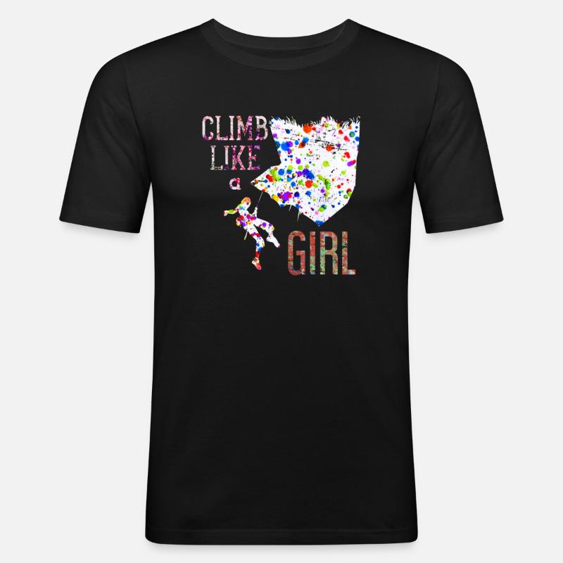 Klettern Mädchen Geschenk - Männer Slim Fit T-Shirt - Schwarz