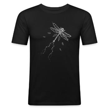 Libelle - Männer Slim Fit T-Shirt - Schwarz - Vorne - Nik (191cm)