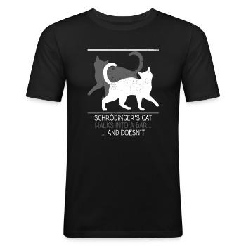 Physik Katze - Männer Slim Fit T-Shirt - Schwarz - Vorne - Nik (191cm)