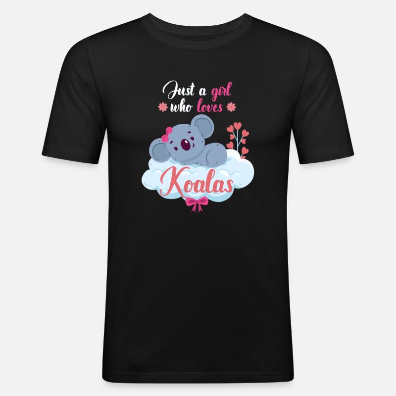 Koala Mädchen Tiere - Männer Slim Fit T-Shirt - Schwarz