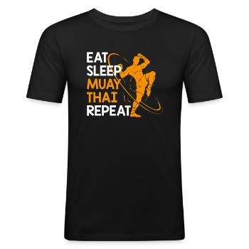 Muay Thai - T-shirt près du corps Homme - noir - Devant - Nik (191cm)