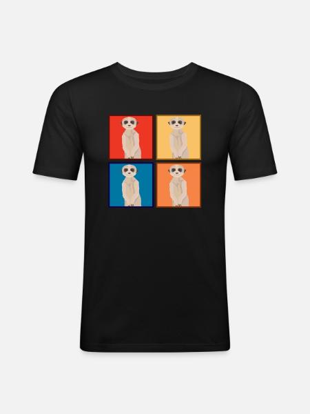 Meerkat djur djur - Slim Fit T-shirt herr - svart