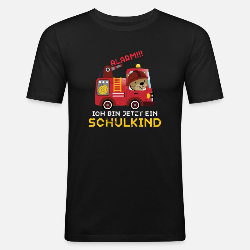 Schulanfang Erstklässler - Männer Slim Fit T-Shirt - Schwarz