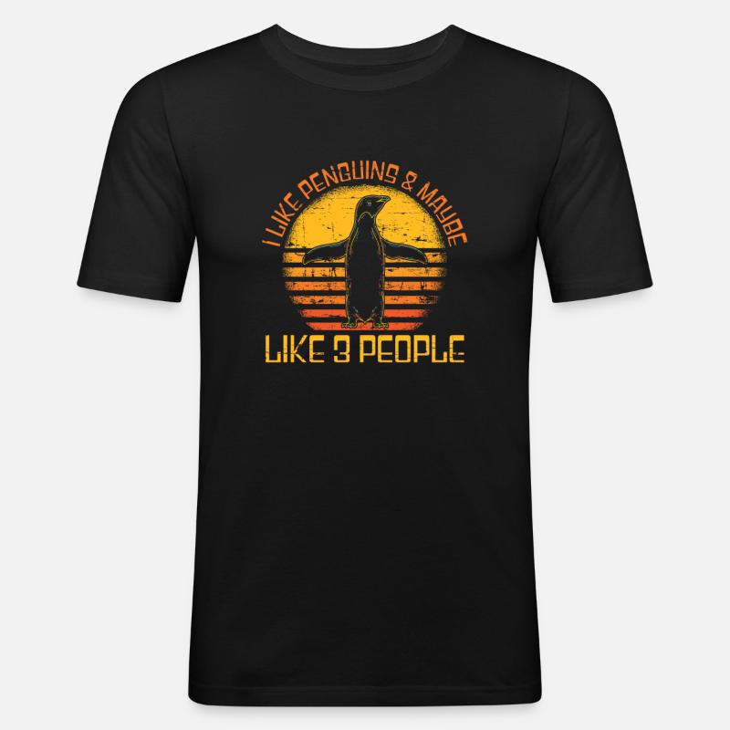 Pinguin - Männer Slim Fit T-Shirt - Schwarz