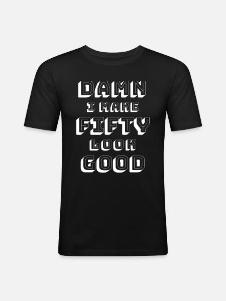 50th birthday - Men's Slim Fit T-Shirt - black