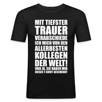Lustiges Geschenk zur Rente Geschenk zum Ruhestand - Männer Slim Fit T-Shirt - Schwarz - Vorne - Nik (191cm)