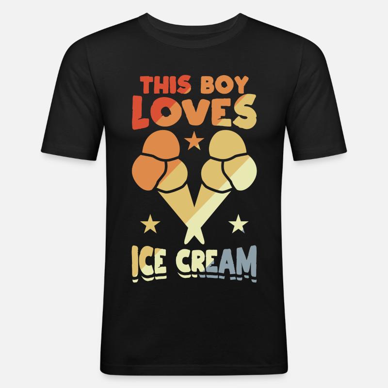 Dieser Junge liebt Eiscreme - Männer Slim Fit T-Shirt - Schwarz