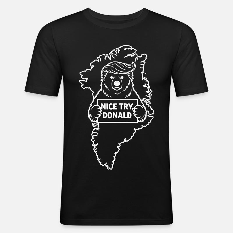 Grönland: Netter Versuch, Donald - Männer Slim Fit T-Shirt - Schwarz