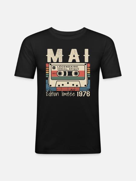 Mai 1976 - T-shirt près du corps Homme - noir