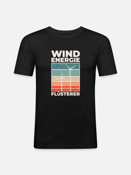 Windrad Windpark Windkraft Flüsterer - Männer Slim Fit T-Shirt - Schwarz