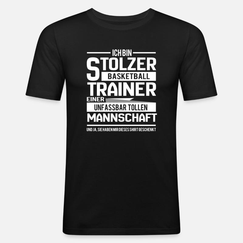 Basketball Trainer Geschenk - Männer Slim Fit T-Shirt - Schwarz