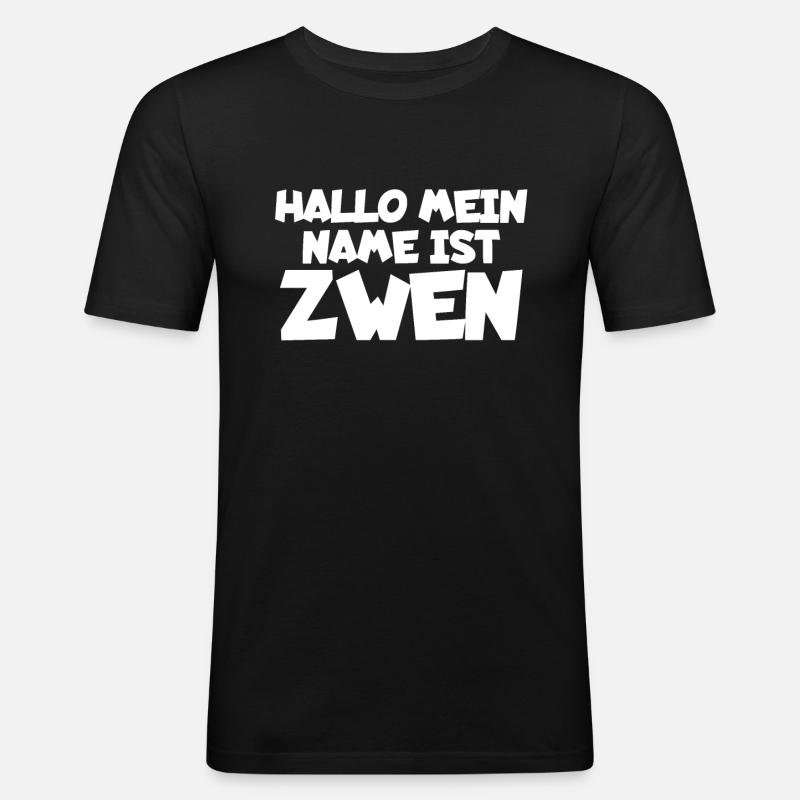 Name Zwen Sven Witzig Geschenk - Männer Slim Fit T-Shirt - Schwarz