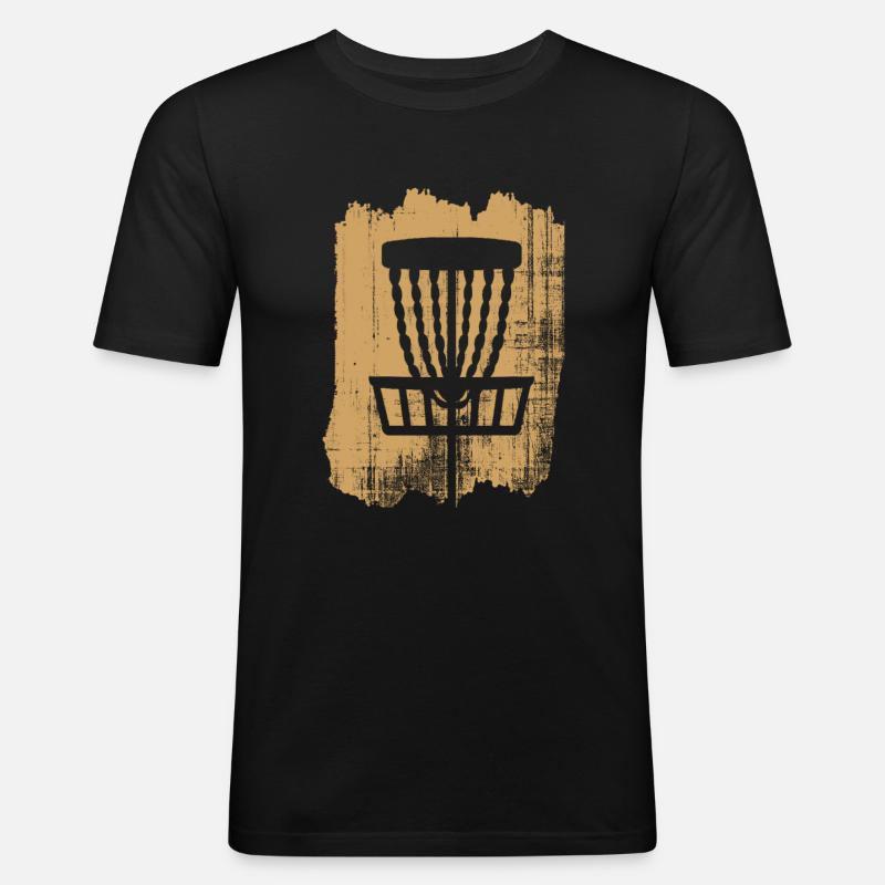 Discgolf - Männer Slim Fit T-Shirt - Schwarz
