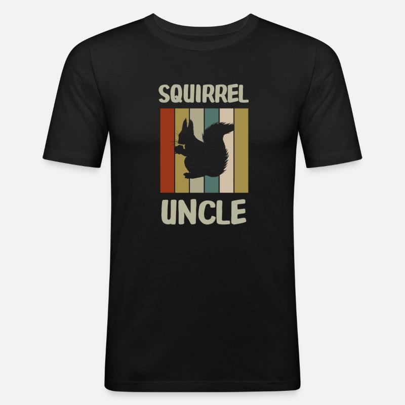 eichhoernchen onkel - Männer Slim Fit T-Shirt - Schwarz