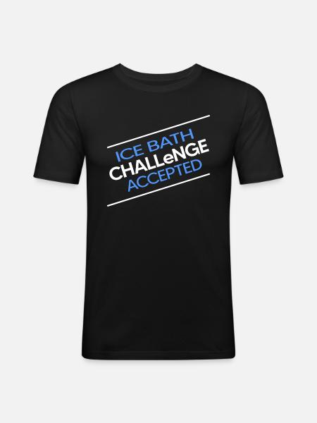 Eisbader Winterschwimmer ICEBATH CHALLENGE - Männer Slim Fit T-Shirt - Schwarz
