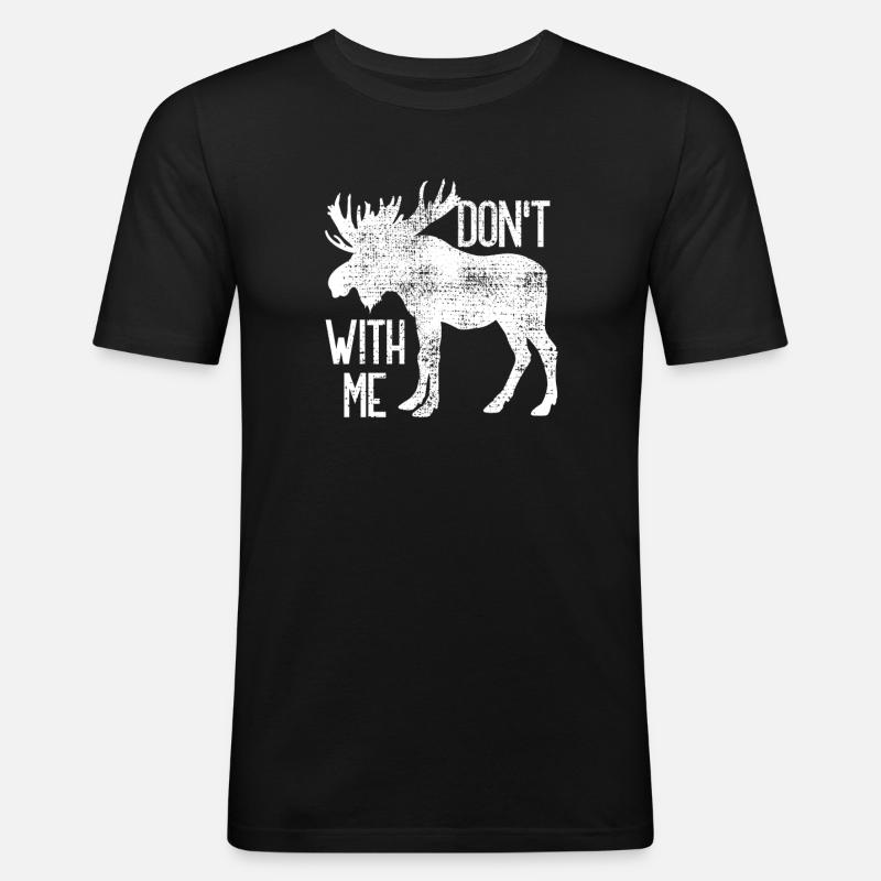 Elch - Männer Slim Fit T-Shirt - Schwarz