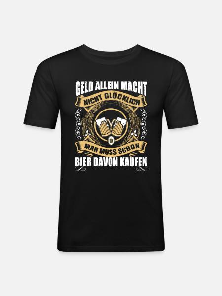 Bier kaufen - Männer Slim Fit T-Shirt - Schwarz