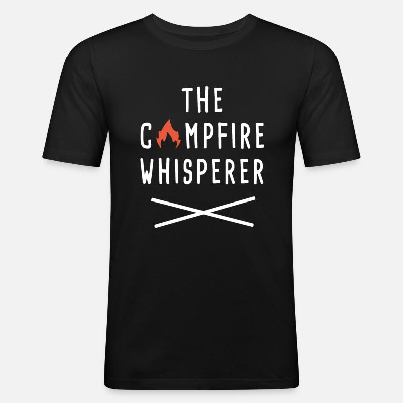 Der Lagerfeuerflüsterer - Männer Slim Fit T-Shirt - Schwarz