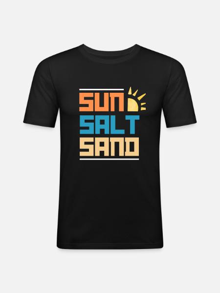 Sun Salt Sand Summer Vibes - Men's Slim Fit T-Shirt - black