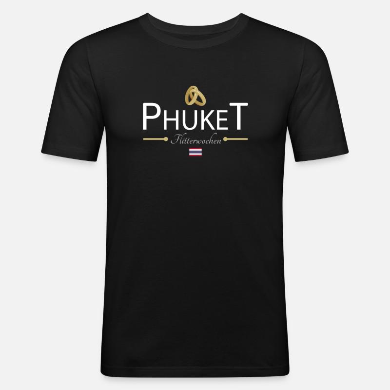 Flitterwochen Phuket - Männer Slim Fit T-Shirt - Schwarz