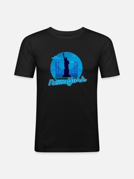 New York - Männer Slim Fit T-Shirt - Schwarz