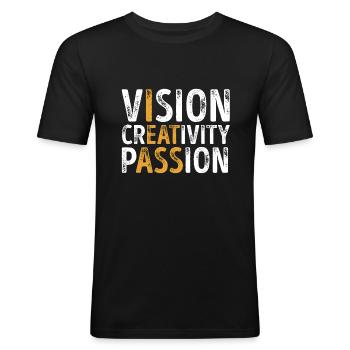 Funny Vision Creativity Passion Adult Humor - Men's Slim Fit T-Shirt - black - Front - Nik (191cm)