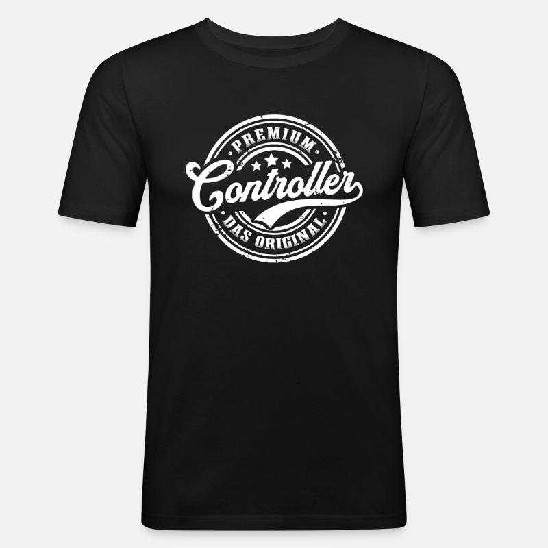 Controlling Original Lustiges Controller - Männer Slim Fit T-Shirt - Schwarz