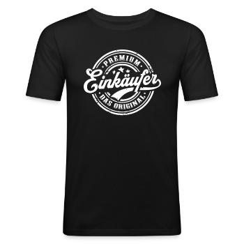 Einkäufer Original Beruf Lustiges Einkauf - Männer Slim Fit T-Shirt - Schwarz - Vorne - Nik (191cm)