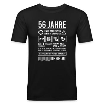 56. Geburtstag Männer Frauen Lustig 56 Jahre - Männer Slim Fit T-Shirt - Schwarz - Vorne - Nik (191cm)