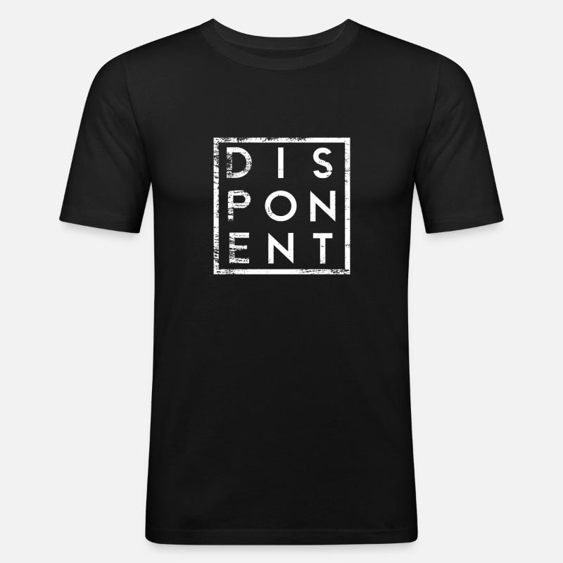 Disponent Minimalismus - Männer Slim Fit T-Shirt - Schwarz