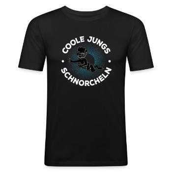 Schnorcheln Schnorchler Taucher Tauchen Schnorchel - Männer Slim Fit T-Shirt - Schwarz - Vorne - Nik (191cm)