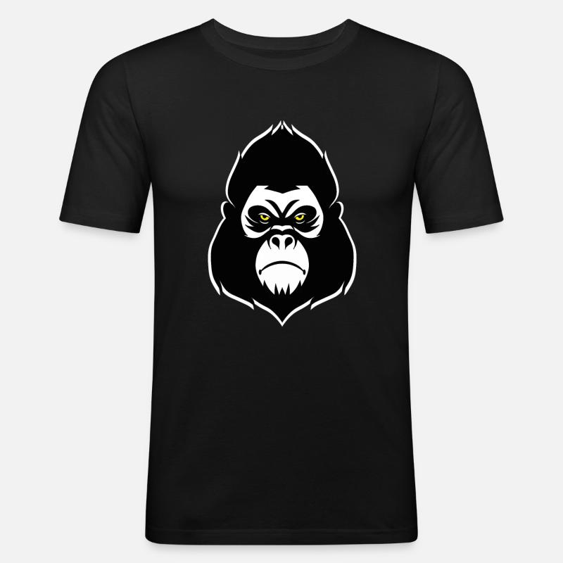 Gorilla - Männer Slim Fit T-Shirt - Schwarz