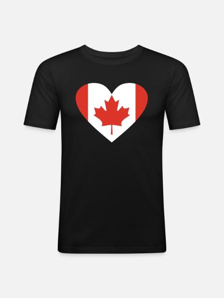 Kanada - Männer Slim Fit T-Shirt - Schwarz