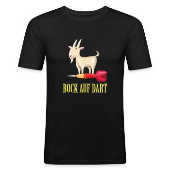 Bock auf Dart Dartspieler Darten Darts Geschenk - Männer Slim Fit T-Shirt - Schwarz - Vorne - Nik (191cm)