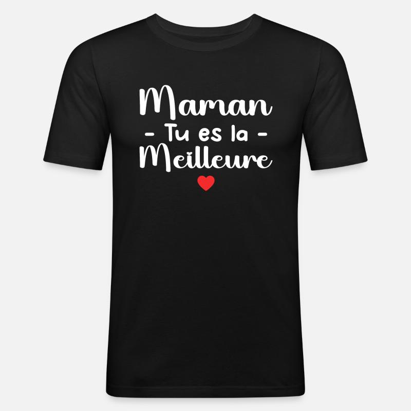 Mama, du bist die Beste - Männer Slim Fit T-Shirt - Schwarz